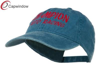 China Navy Champion Auto Racing Embroidered Washed Baseball Caps with Cotton for sale