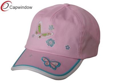 China Las gorras de béisbol de los niños blancos rosados con tela cruzada de algodón/velcro puros en venta