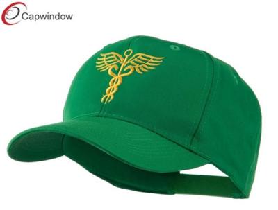 China Cotton Polyester Fitted Baseball Hats , Medical Caduceus Embroidered Cap for sale