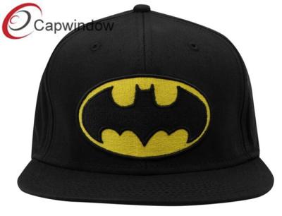 China Leisure Fitted Baseball Caps Pure Acrylic Embroidered Black DC Comics for sale