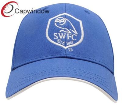 China Casquillo de golf cepillado pesado azul de las gorras de béisbol del algodón del equipo con el cierre del velcro en venta