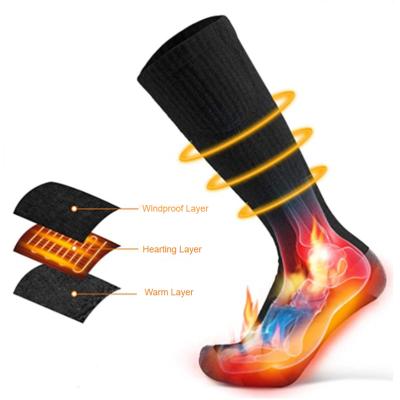 China Winter Sports Men Women 3 Levels Sporty Warm Temperature Control Rechargeable Battery Heated Socks for sale