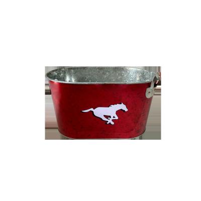 China Sustainable Colors Galvanized Ice To Guzzle Bucket With Inside Handle With Bottle Opener for sale