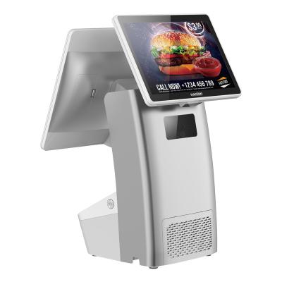 China Catering Small restaurant supermarket bill printer touch screen self-service payment machine QR code scanner and POS all in one machine for sale