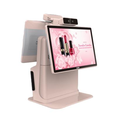 China Catering Factory price self-service ordering kiosk pay cash register double touch display windows POS terminal in one machine for sale