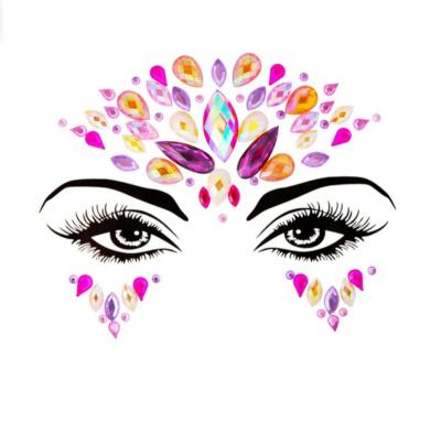 China Rose Mermaid Temporary Rhinestone Face Tattoo Stickers For Party for sale