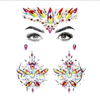 China Custom Self-adhesive Gems Temporary Face Sticker Free Sample Eyes Body Face Jewel Temporary Sticker for sale