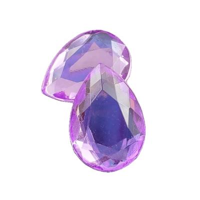 China Flatback Fashion Drop Rhinestones Purple Acrylic Glue On Custom Bling Rhinestones for sale