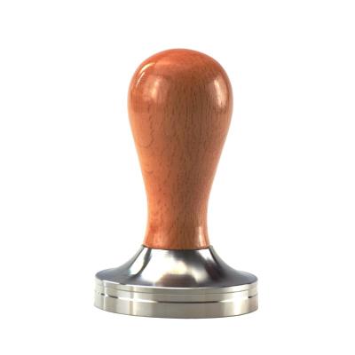 China Sustainable Q 304 StainQless Steel Wooden Tamper Espresso Coffee Tamper 51mm 53mm 58mm r Coffee Tamper for sale