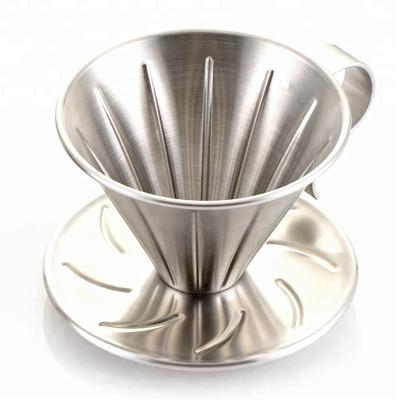 China Sustainable Ecocoffee Espresso Coffee Maker Stainless Steel V60 Coffee Spout Coffee Filter Cup Direct 1-2 cups/1-4 cups for sale