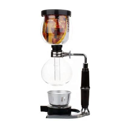 China Viable Hot Selling Japanese Style QT3 Amazone 3 Cup Siphon Coffee Maker Siphon Heat Resistant Glass Coffee Maker for sale