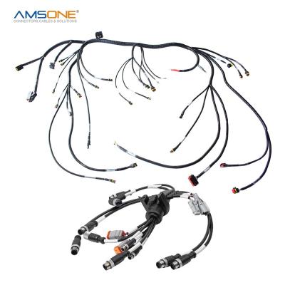 China AMSONE UL CUL Auto Car Braid Waterproof Auto Connector Cable Aerospace Custom Made Full Automotive Wiring Harness For Motorcycle for sale