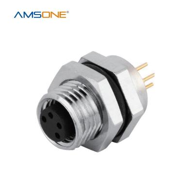 China Amsone Automotive Terminal IP67 Pin M8 5 Pin Female Custom Industrial Waterproof Cable Circular Connector For Automotive Devices for sale