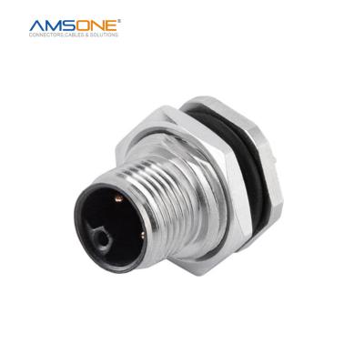 China AMSONE Military Custom Male M12 L Code 3 4 5 PIN Pole Panel Receptacle Actuator Drives Device IP67 Waterproof Circular Plug Connector for sale