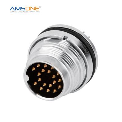 China AMSONE Shanghai Military Custom Male M16 A B 14 16 19 Code 12 PIN Panel Receptacle Waterproof EMT Terminal Block Pin Connector for sale