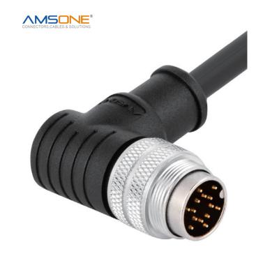 China AMSONE Military Custom Rectangle Male M16 12 PIN 14 16 19 Pre-Cast Zebra RG45 Waterproof Plug Two Way Radio Magnetic Connector for sale