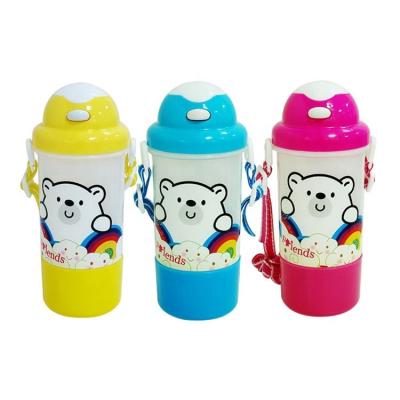 China Sustainable Personalized Plastic Water Bottles Cartoon Colorful Kids School Water Bottles for sale