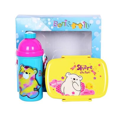 China Hot Selling Wholesale Children's Bento Box Microwavable With Lock Children's Lunch Box And Kettle Set for sale