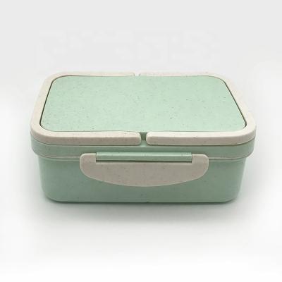 China Wholesale Microwavable Reusable Bento Boxes Wheat Straw Bento Lunch Box for sale