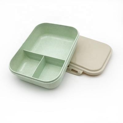 China Factory Price High Quality Microwavable Kids School Taking Bento Lunch Storage Box Outdoor Wheat Straw Food Container for sale