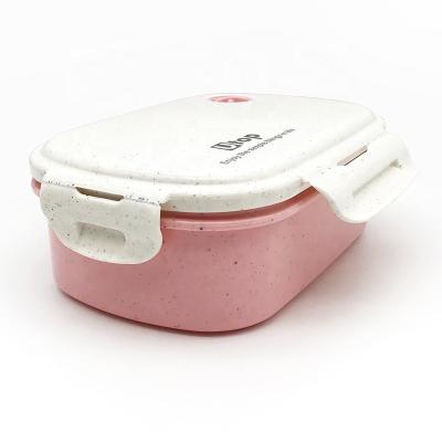 China Wholesale Microwavable Sealed Kids Lunch Bento Box BPA Free Rectangle 800ml Lunch Box Wheat Straw Box for sale