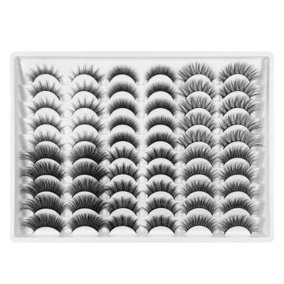 China New Hand-Mixed Pair Natural Thick Artificial False Eyelashes 20/30/40 Synthetic False Eyelashes for sale