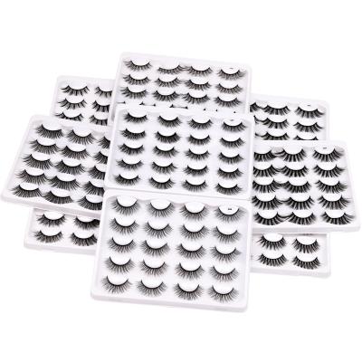 China Extremely Natrual Europe and America 3D False Mink Eyelashes Natural S Series 10 Pairs Thick and Long False Eyelashes for sale