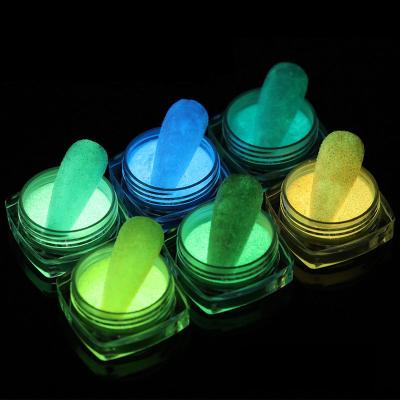 China New Polyester Powder DIY Fluorescent Nail Polish Decoration Luminous Powder Acrylic Powder for sale