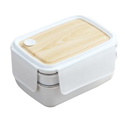 China 304 Stainless Steel Lunch Box Insulation Student Canteen Office Portable Worker Heatable Separated Lunch Box for sale