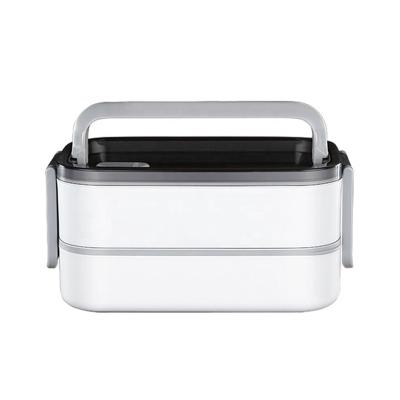 China 304 Stainless Steel Heat Insulation Water Heatable Lunch Box Crisper Airtight Double Compartment Box Micro for sale