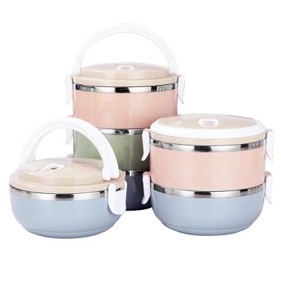 China Stainless Steel Insulation Bowl Compartment Heatable Round Bowl Opening Practical Gift for sale