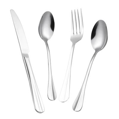 China YIJIA 4pcs/set Stainless Steel Cutlery Seashell Shape Viable Western Flatware Set Practical Simple Line Creative Design Cutlery Set for sale