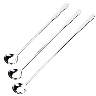 China Yijia Stainless Steel Sustainable Long Handle Stirring Spoon Creative Gourd Shaped Korean Long Handle Coffee / Ice Cream Spoon for sale