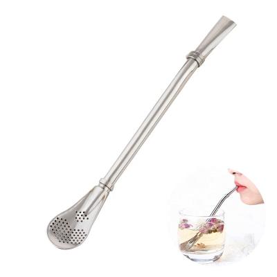 China Viable Creative Stainless Steel Straw Spoon For Kitchen Drinking Accessories from YiJia for sale