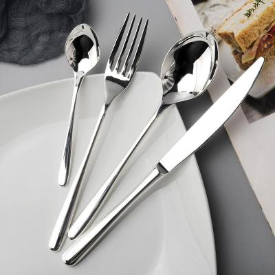 China YIJIA Viable Housewares Silver Spoon/Fork/Knife Polish Silver Spoon/Fork/Knife Tableware Mirror Stainless Steel Cutlery Set for sale