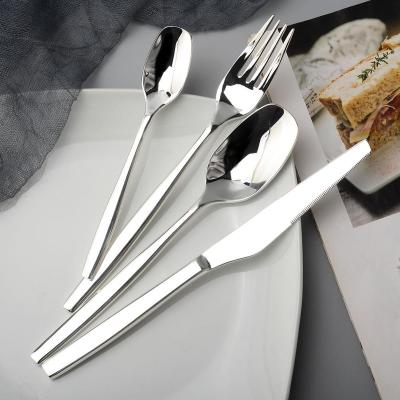 China YIJIA Viable Mirror Spoon Set Polish Silver Color Stainless Steel Cutlery Set/Fork/Knife Dinnerware Set for sale