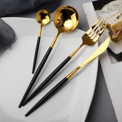 China Viable Sell Top Mirror Spoon Set Polish Gold Stainless Steel Flatware Set/Fork/Knife Flatware Set for sale