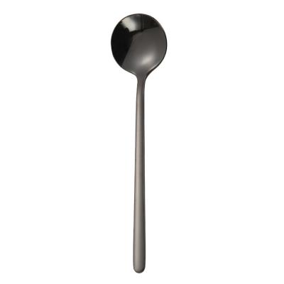 China Sustainable Round Flatware Stainless Steel Gold Milk Tea Sirring Teaspoon for sale