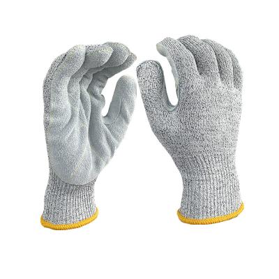 China Anti-cut NRC SECURITY HPPE Level 5 Leather Anti Cut Palm Cut Resistant Work Gloves for sale