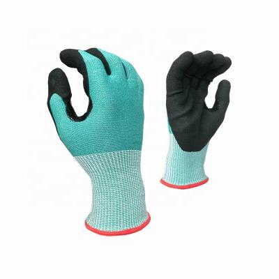 China NRC SAFETY EN388 Cut Resistant Cut Resistant Sandy Nitrile Coating Mechanical Work Gloves For Wet And Oily Condition for sale