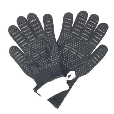 China Grill Factory 932 F Double Layer Aramid BBQ Grill Direct Extreme Heat Resistant Gloves for sale