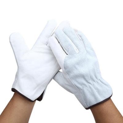 China Work Mechanic High Quality Cowhide Driver Safety Welding Leather Glove for sale