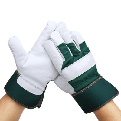 China Chinese Welding Work FactoryCow Split Leather Palm Safety Cuff Work Welding Gloves for sale