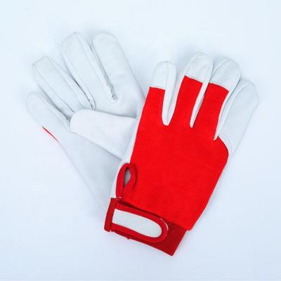 China High Quality Garden Work Sheepskin Leather Palm Training Glove With Velcro Fastening for sale