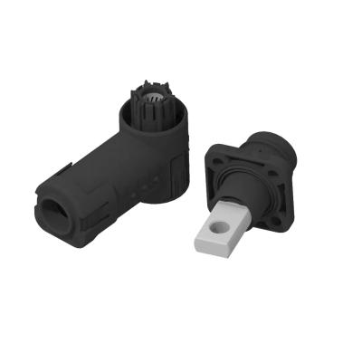 China Amphenol Automotive Black Color 1 Pin 200A Ip67 DC Cable Plug And Busbar Power Socket Energy Storage Connector for sale