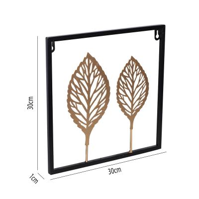 China Wholesale Custom Gold Color China Leaf Wall Decor Iron Handwork Factory Party Wall Decorations For Home for sale