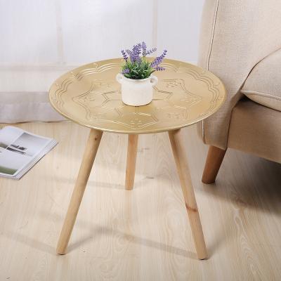 China Wholesale Expandable Gold Wall Decor Wooden Flower Pot Bearing Coffee Table Modern Multifunctional Luxury Table Tea Table for sale