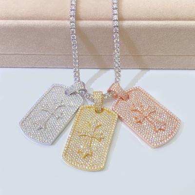 China New hop men and women fashion casual/sporty design gold plated sterling silver cross jewelry moissanite pendant for sale