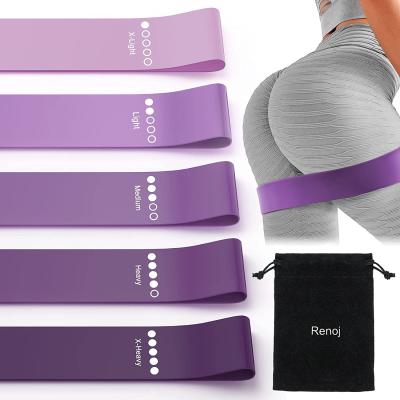 China Durable Home Elastic Band Gym Workout 5 Pieces Sets Gym Equipment Sets Running Fitness Exercise Strength Training Latex Resistance Bands for sale