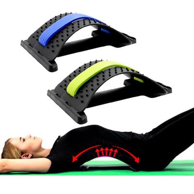 China Music Function Lumbar Traction Device with Built-in Back Massager Device Sciatica Relieve Stenosis Pain Relief Spinal Back Stretcher for sale